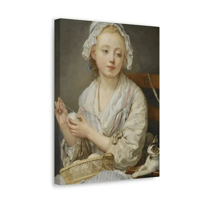 Jean-Baptiste Greuze (1725-1805) The Wool Winder c1759 - Canvas Wall Art - The Sticker Space