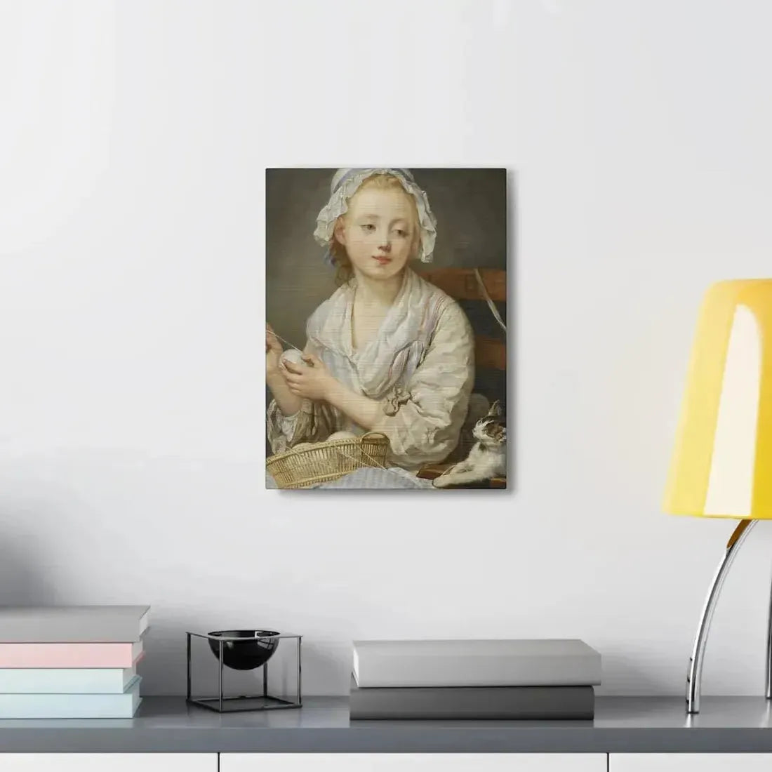 Jean-Baptiste Greuze (1725-1805) The Wool Winder c1759 - Canvas Wall Art - The Sticker Space