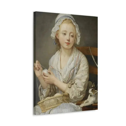 Jean-Baptiste Greuze (1725-1805) The Wool Winder c1759 - Canvas Wall Art - The Sticker Space