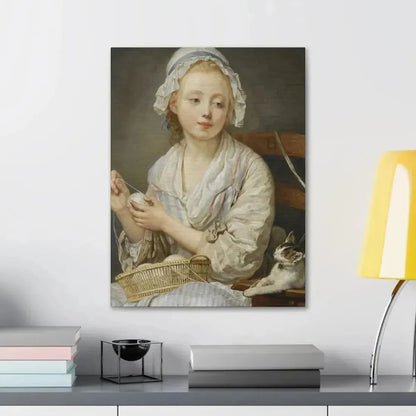 Jean-Baptiste Greuze (1725-1805) The Wool Winder c1759 - Canvas Wall Art - The Sticker Space
