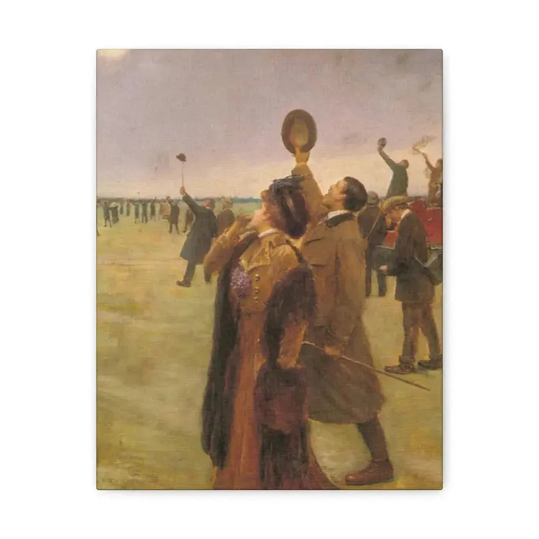 Jean Beraud (1849-1936) Envole d'un Biplan Type Wright - Canvas Wall Art 11″ x 14″ 1.25" - The Sticker Space