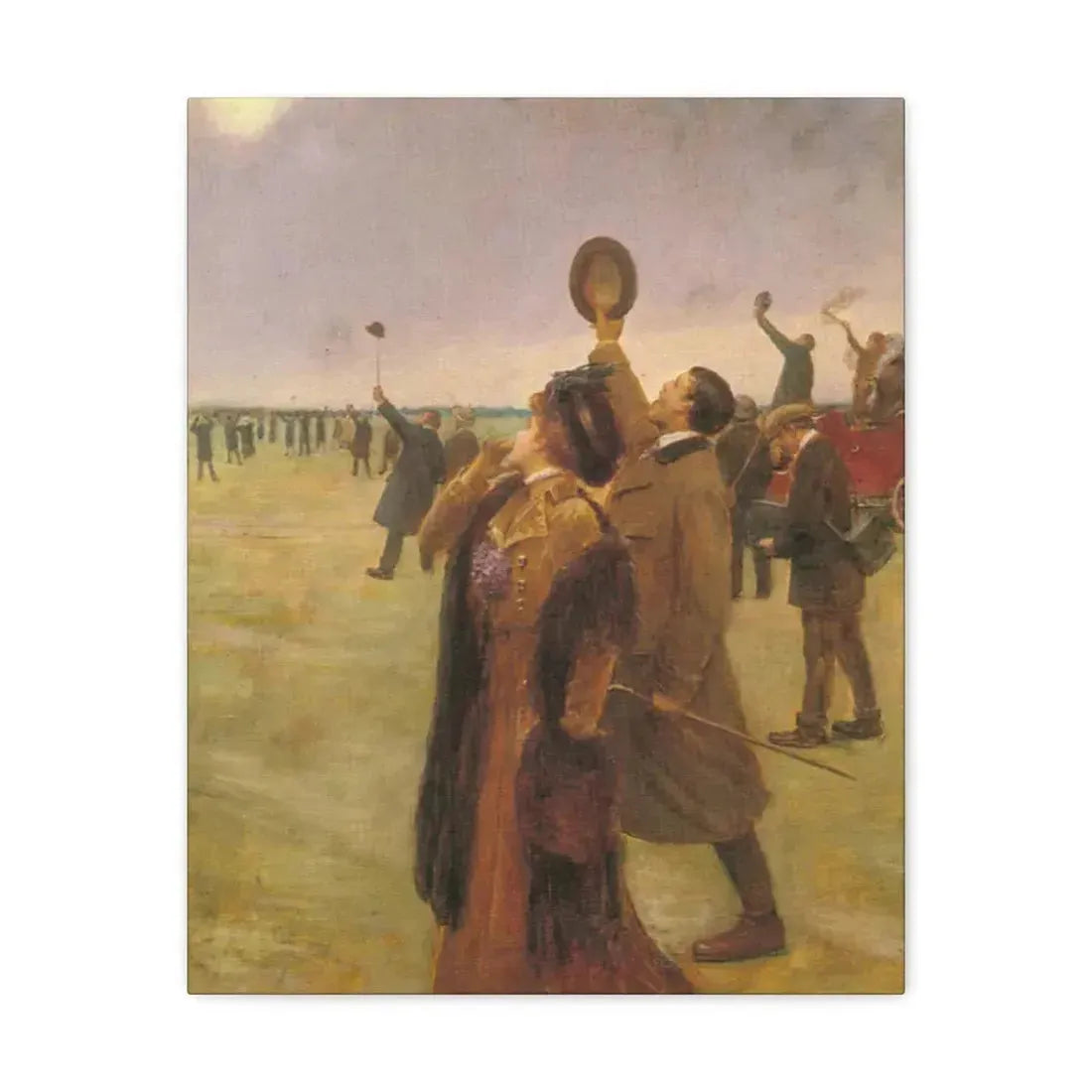 Jean Beraud (1849-1936) Envole d'un Biplan Type Wright - Canvas Wall Art 16″ x 20″ 1.25" - The Sticker Space