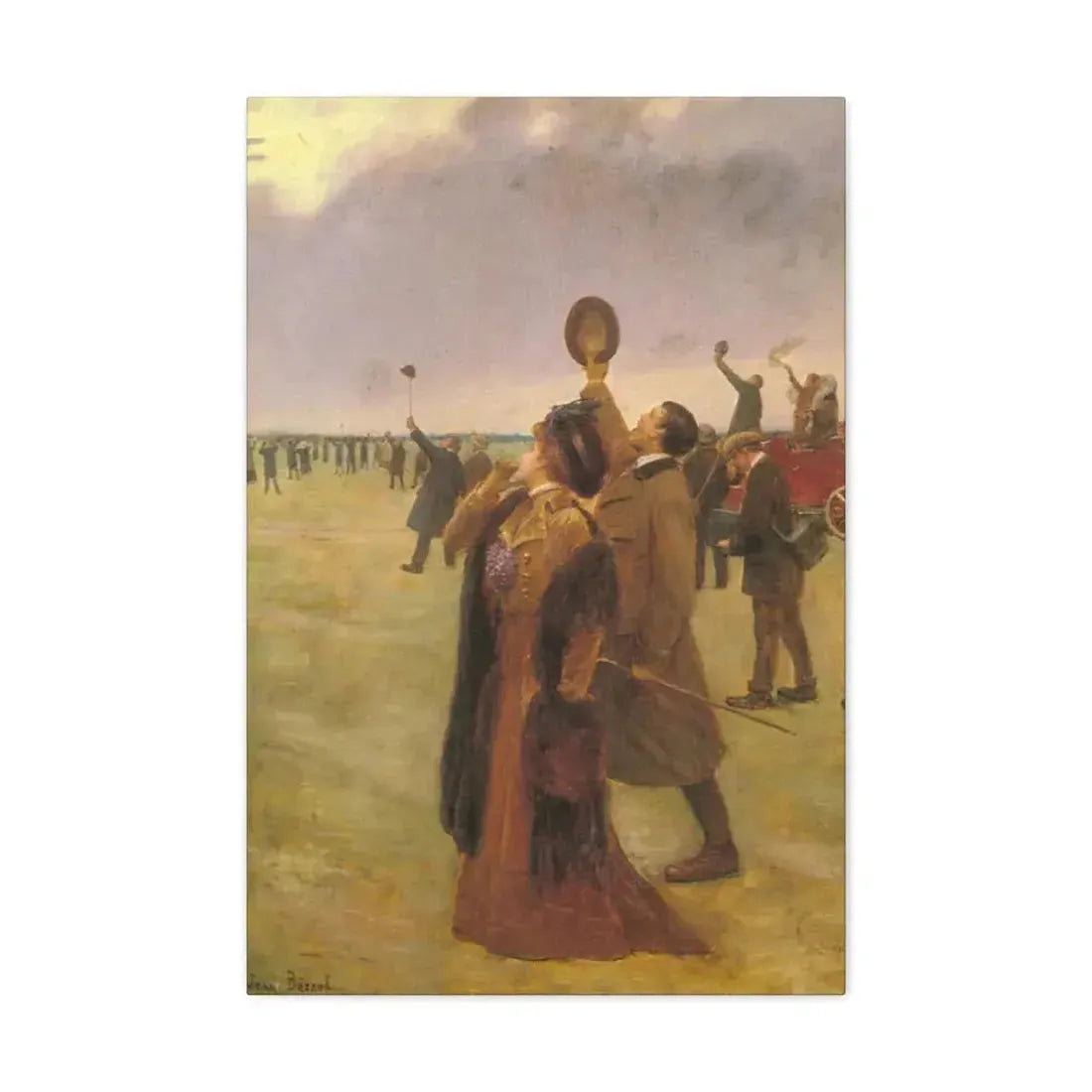 Jean Beraud (1849-1936) Envole d'un Biplan Type Wright - Canvas Wall Art 20″ x 30″ 1.25" - The Sticker Space