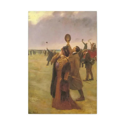 Jean Beraud (1849-1936) Envole d'un Biplan Type Wright - Canvas Wall Art 20″ x 30″ 1.25" - The Sticker Space
