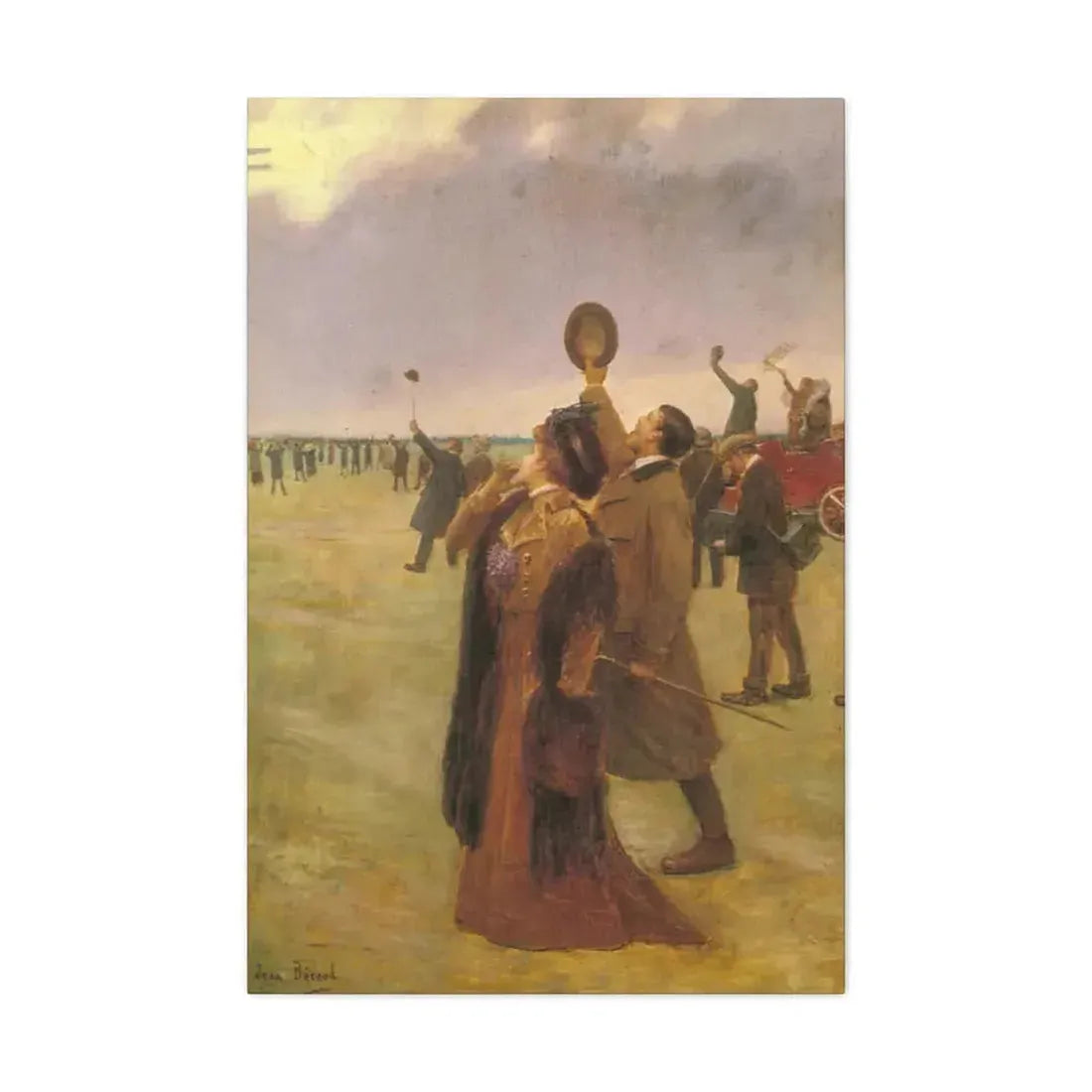 Jean Beraud (1849-1936) Envole d'un Biplan Type Wright - Canvas Wall Art 24″ x 36″ 1.25" - The Sticker Space