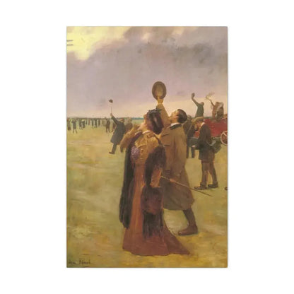 Jean Beraud (1849-1936) Envole d'un Biplan Type Wright - Canvas Wall Art 24″ x 36″ 1.25" - The Sticker Space