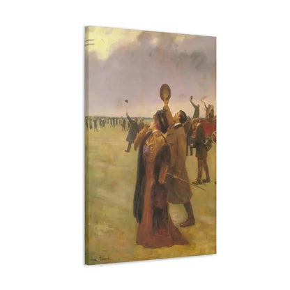 Jean Beraud (1849-1936) Envole d'un Biplan Type Wright - Canvas Wall Art - The Sticker Space