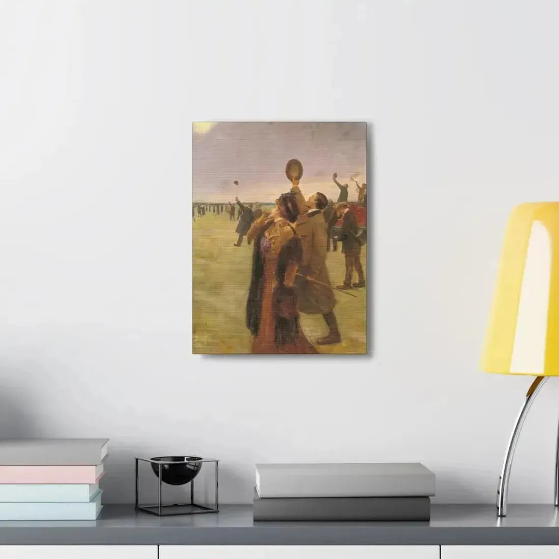 Jean Beraud (1849-1936) Envole d'un Biplan Type Wright - Canvas Wall Art - The Sticker Space