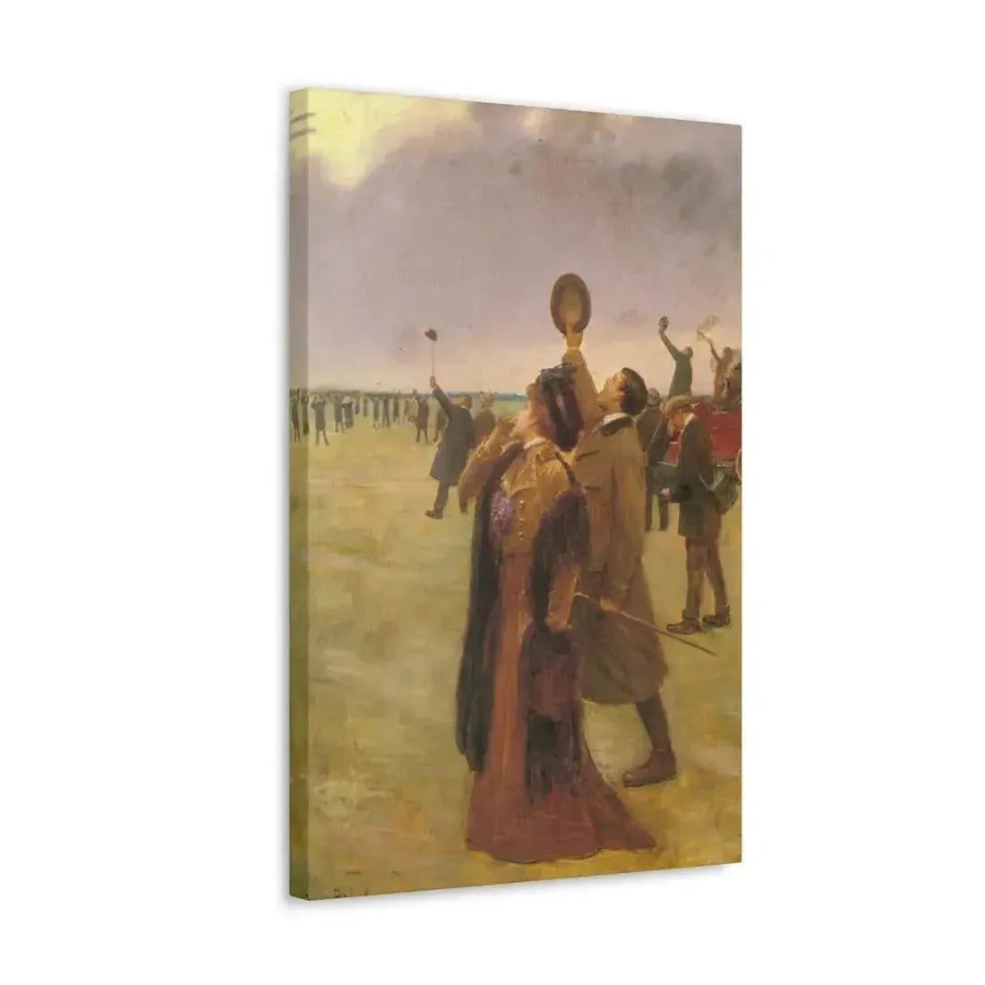 Jean Beraud (1849-1936) Envole d'un Biplan Type Wright - Canvas Wall Art - The Sticker Space