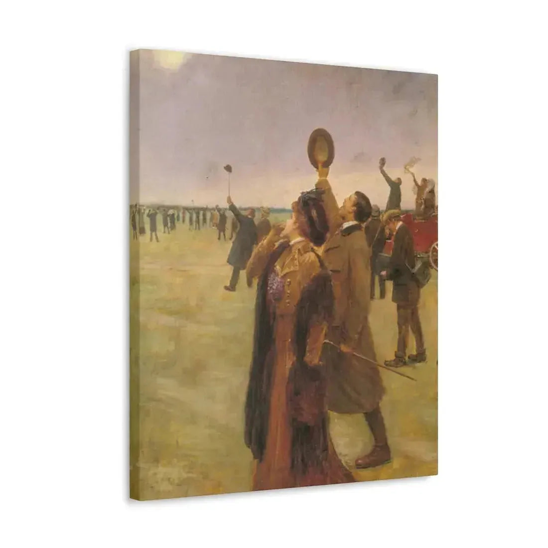 Jean Beraud (1849-1936) Envole d'un Biplan Type Wright - Canvas Wall Art - The Sticker Space