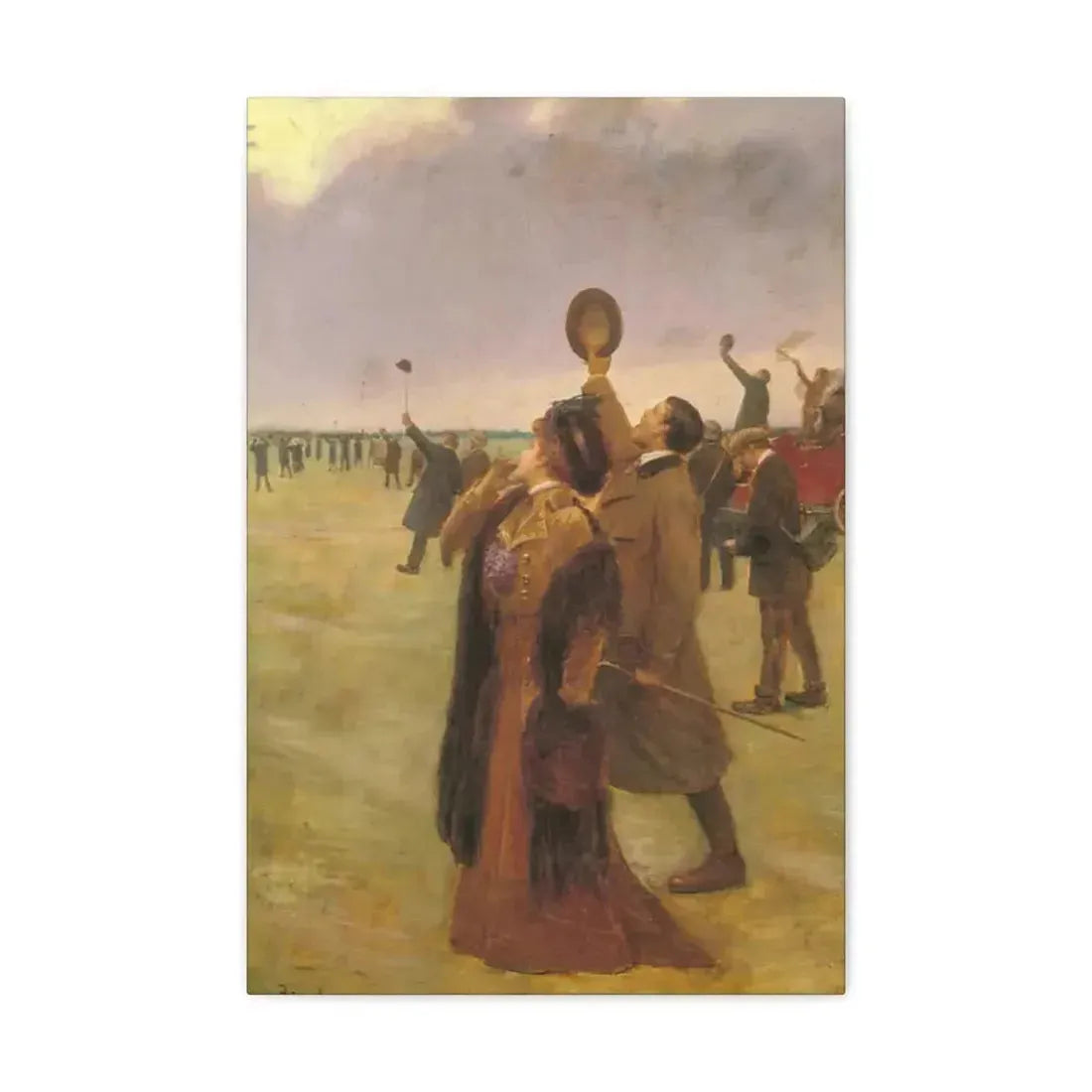 Jean Beraud (1849-1936) Envole d'un Biplan Type Wright - Canvas Wall Art - The Sticker Space