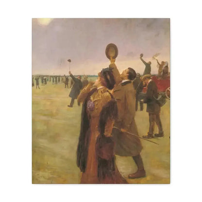 Jean Beraud (1849-1936) Envole d'un Biplan Type Wright - Canvas Wall Art - The Sticker Space