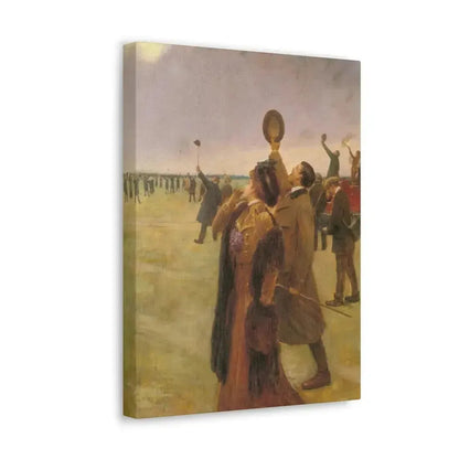 Jean Beraud (1849-1936) Envole d'un Biplan Type Wright - Canvas Wall Art - The Sticker Space