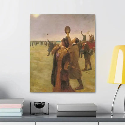 Jean Beraud (1849-1936) Envole d'un Biplan Type Wright - Canvas Wall Art - The Sticker Space