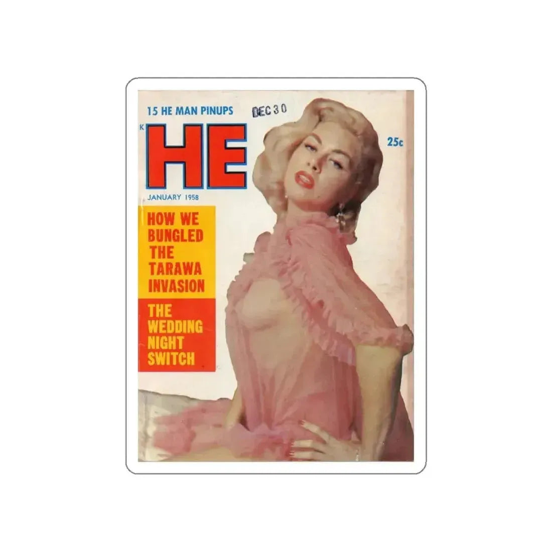 Jeanne Carmen #89 - Mag. Cover (Vintage Female Icon) STICKER Vinyl Die-Cut Decal - The Sticker Space