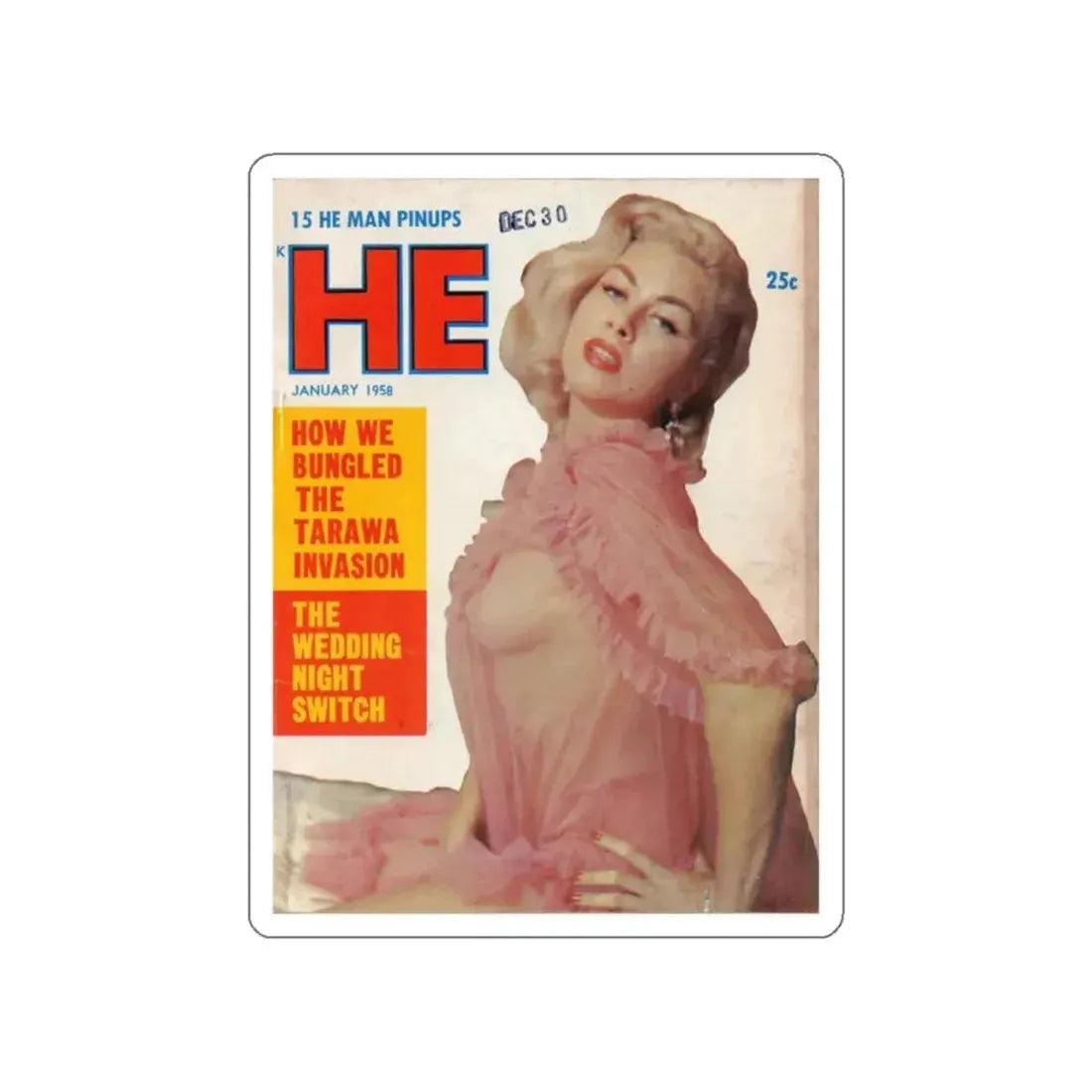 Jeanne Carmen #89 - Mag. Cover (Vintage Female Icon) STICKER Vinyl Die-Cut Decal White Die-Cut 2 Inch - The Sticker Space