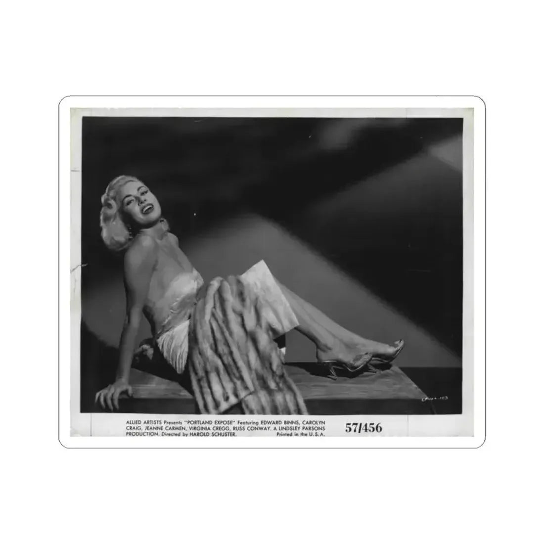 Jeanne Carmen #91 (Vintage Female Icon) STICKER Vinyl Kiss-Cut Decal 4 Inch White - The Sticker Space