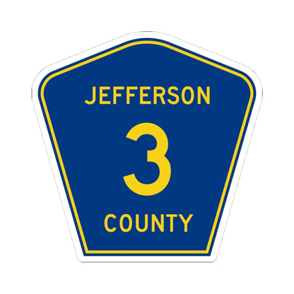 Jefferson County 3 (Florida) (Road Sign) STICKER Vinyl Kiss-Cut Decal 4 Inch White - The Sticker Space