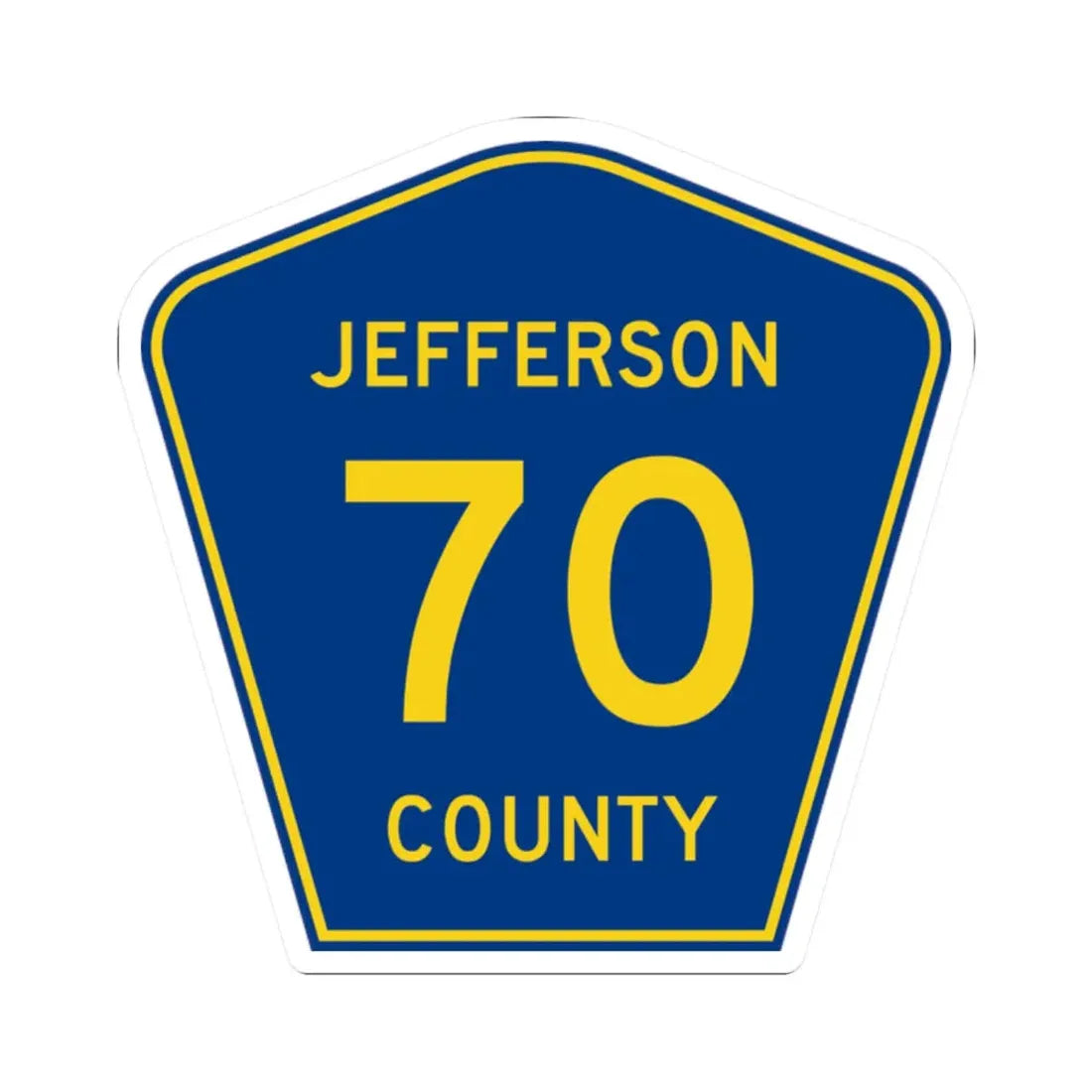 Jefferson County 70 (Colorado) (Road Sign) STICKER Vinyl Kiss-Cut Decal 2 Inch White - The Sticker Space