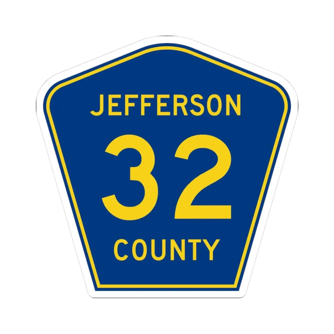 Jefferson County Route 32 AR (Arkansas) (Road Sign) STICKER Vinyl Kiss-Cut Decal 3 Inch White - The Sticker Space