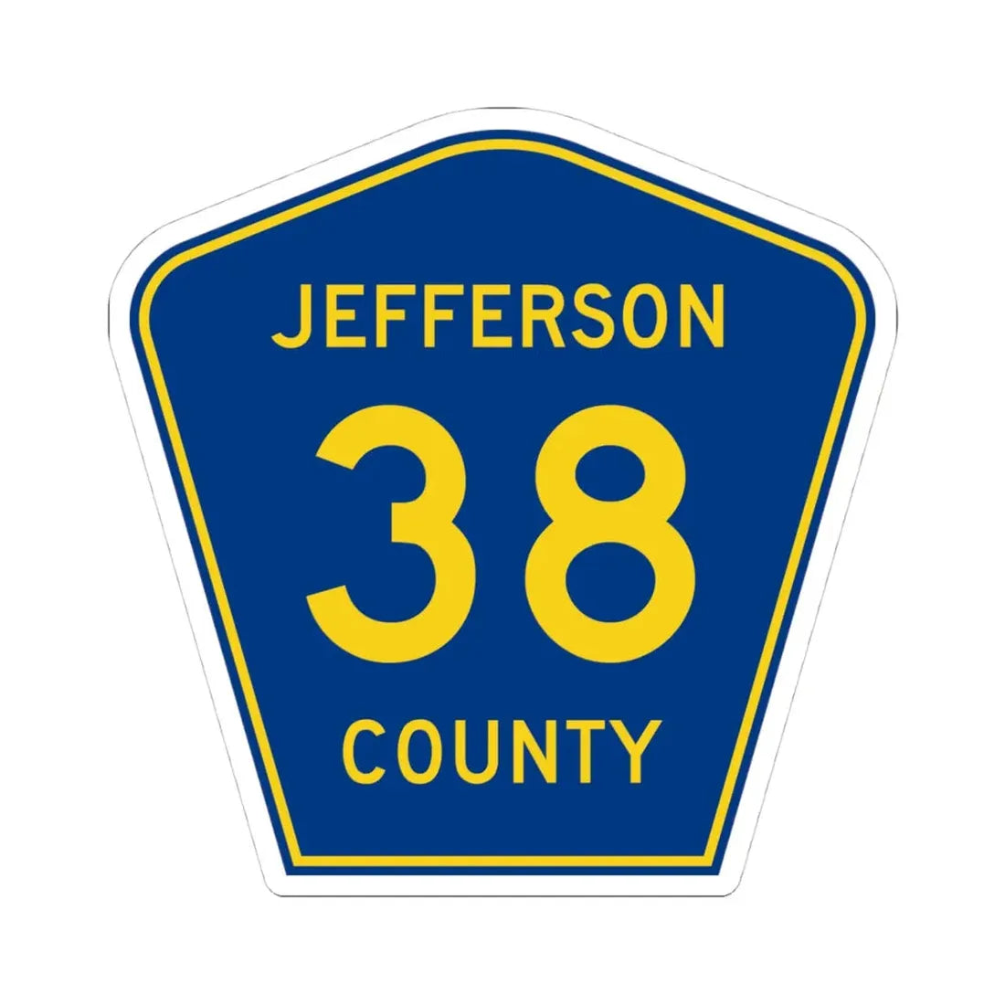 Jefferson County Route 38 AR (Arkansas) (Road Sign) STICKER Vinyl Kiss-Cut Decal 4 Inch White - The Sticker Space