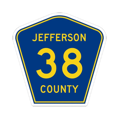 Jefferson County Route 38 AR (Arkansas) (Road Sign) STICKER Vinyl Kiss-Cut Decal 4 Inch White - The Sticker Space