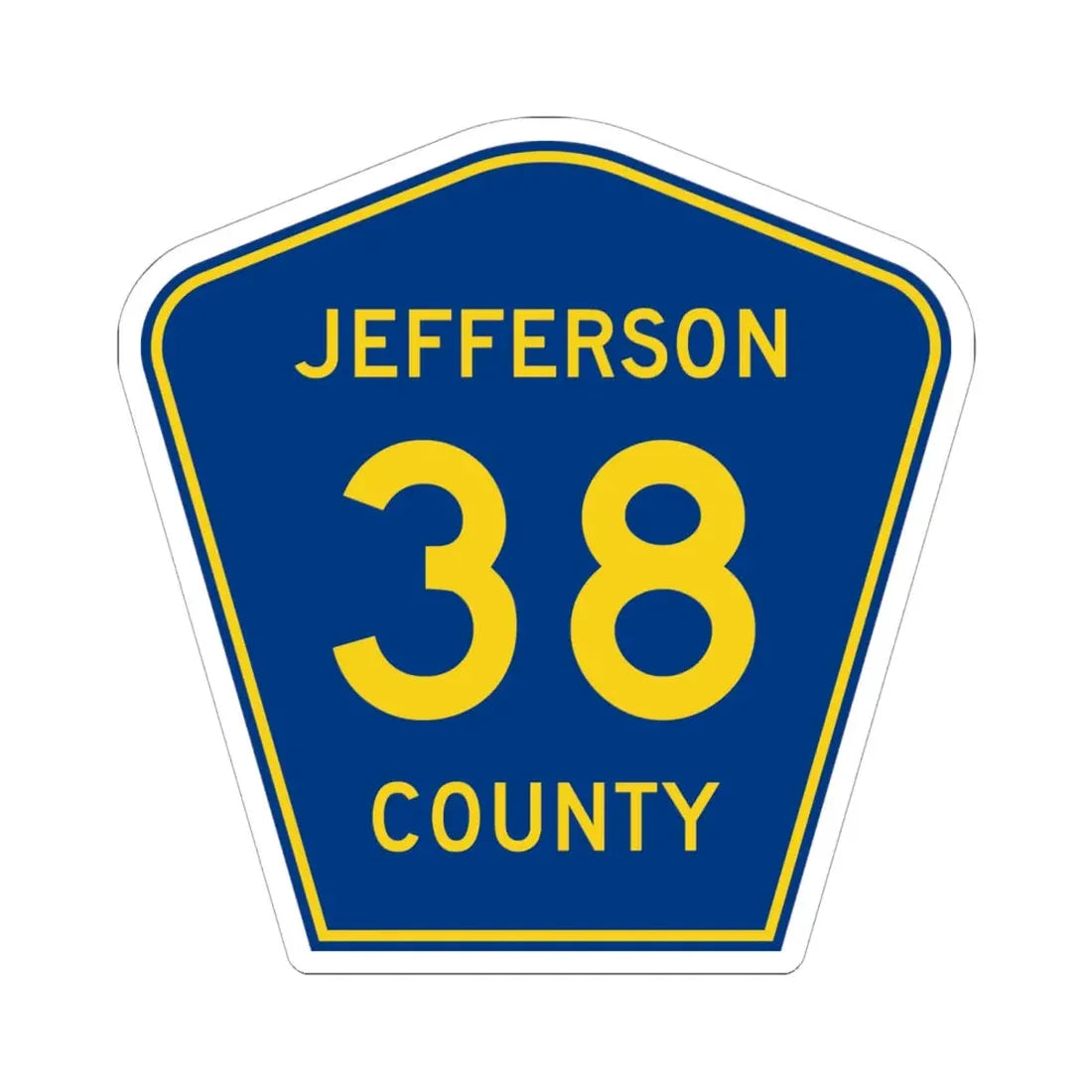 Jefferson County Route 38 AR (Arkansas) (Road Sign) STICKER Vinyl Kiss-Cut Decal 6 Inch White - The Sticker Space
