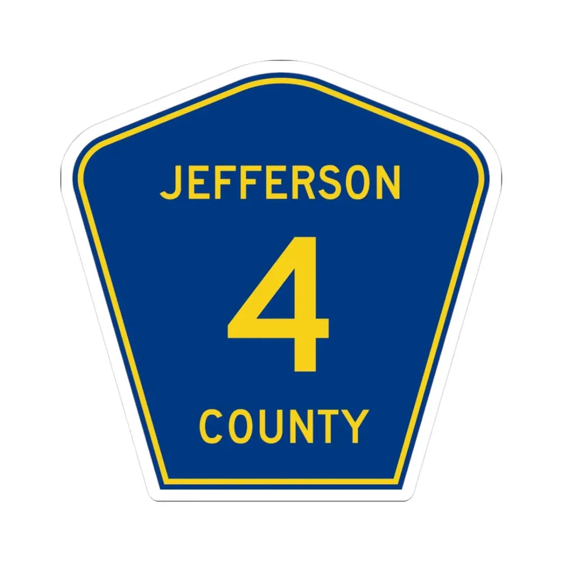 Jefferson County Route 4 AR (Arkansas) (Road Sign) STICKER Vinyl Kiss-Cut Decal 3 Inch White - The Sticker Space
