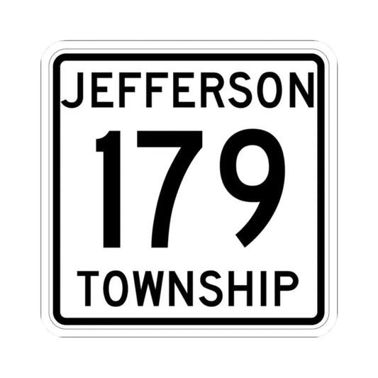 Jefferson Township Route 179 Logan County Ohio (Ohio) (Road Sign) STICKER Vinyl Kiss-Cut Decal 2 Inch White - The Sticker Space