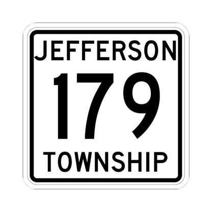 Jefferson Township Route 179 Logan County Ohio (Ohio) (Road Sign) STICKER Vinyl Kiss-Cut Decal 4 Inch White - The Sticker Space