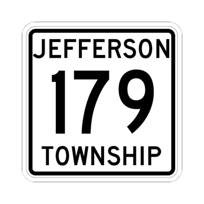 Jefferson Township Route 179 Logan County Ohio (Ohio) (Road Sign) STICKER Vinyl Kiss-Cut Decal 6 Inch White - The Sticker Space