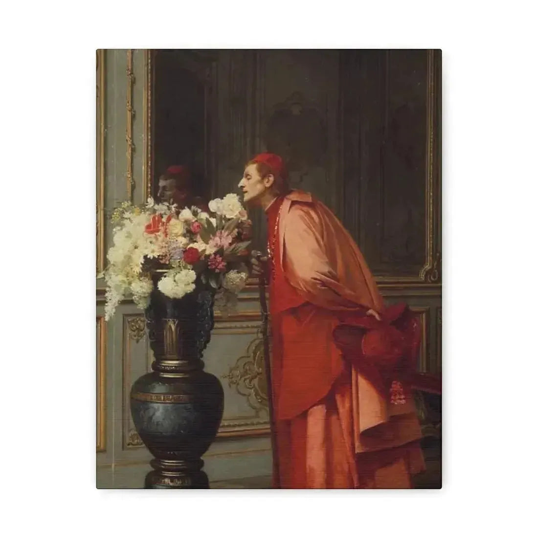 Jehan Georges Vibert (1840-1902) A Difficult Choice - Canvas Wall Art 11″ x 14″ 1.25" - The Sticker Space