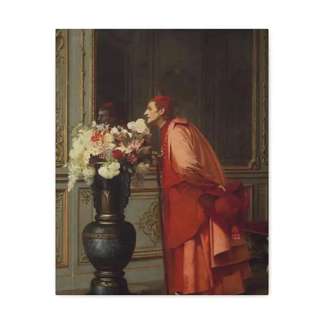 Jehan Georges Vibert (1840-1902) A Difficult Choice - Canvas Wall Art 16″ x 20″ 1.25" - The Sticker Space
