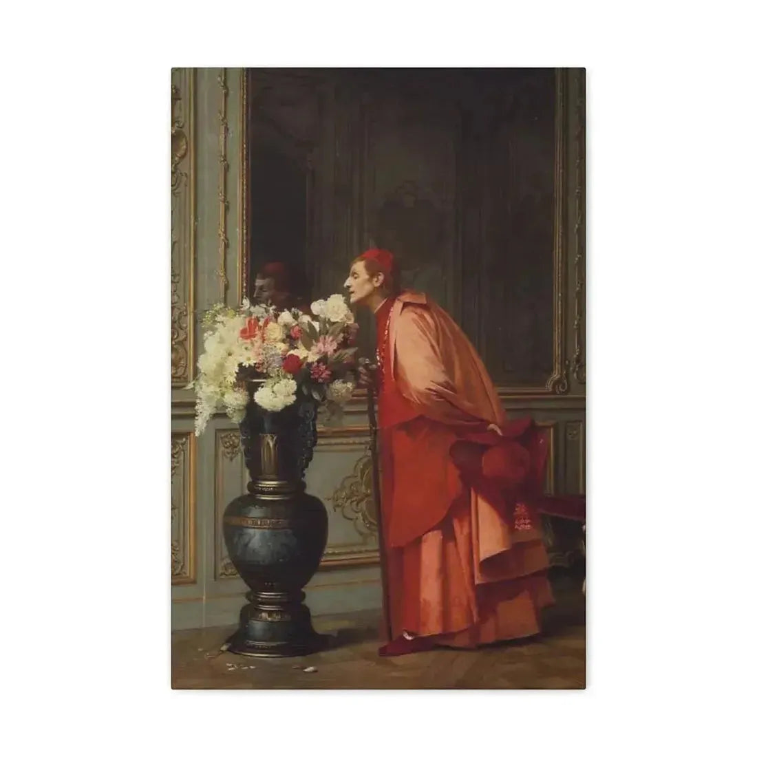 Jehan Georges Vibert (1840-1902) A Difficult Choice - Canvas Wall Art 16″ x 24″ 1.25" - The Sticker Space