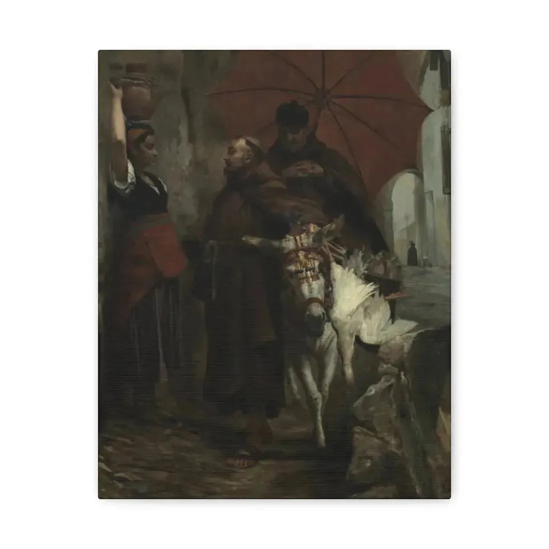 Jehan Georges Vibert (1840-1902) The Distraction - 1888 - Canvas Wall Art 11″ x 14″ 1.25" - The Sticker Space