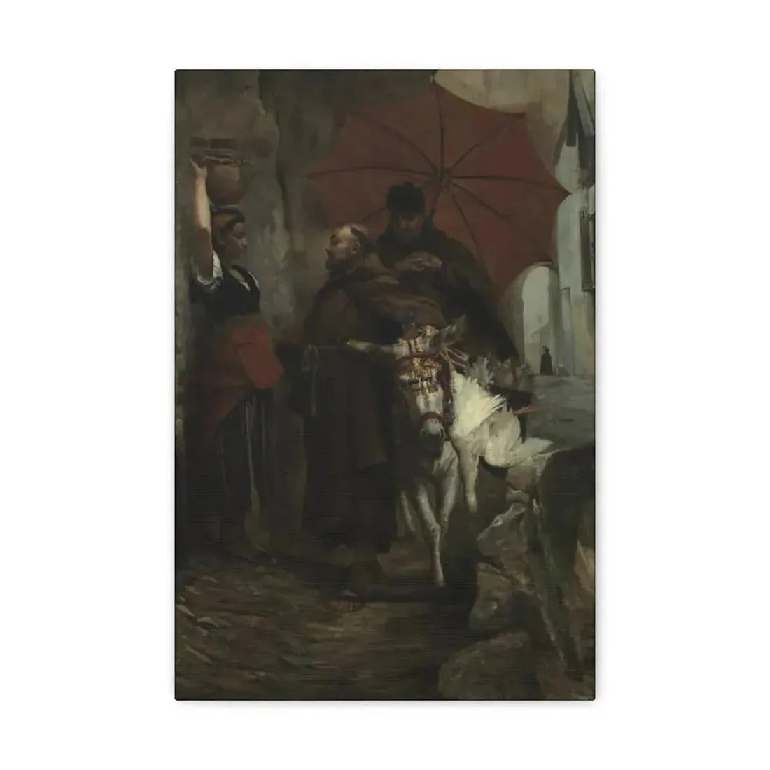 Jehan Georges Vibert (1840-1902) The Distraction - 1888 - Canvas Wall Art 12" x 18" 1.25" - The Sticker Space