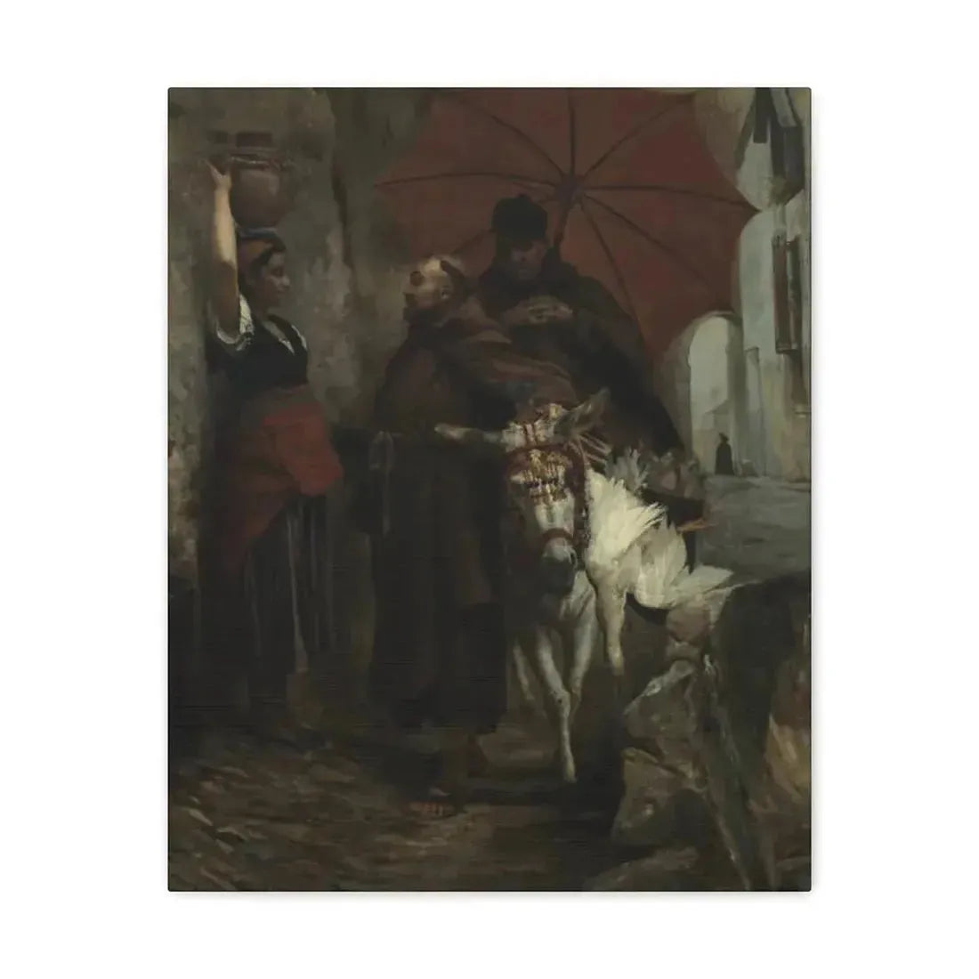 Jehan Georges Vibert (1840-1902) The Distraction - 1888 - Canvas Wall Art 16″ x 20″ 1.25" - The Sticker Space