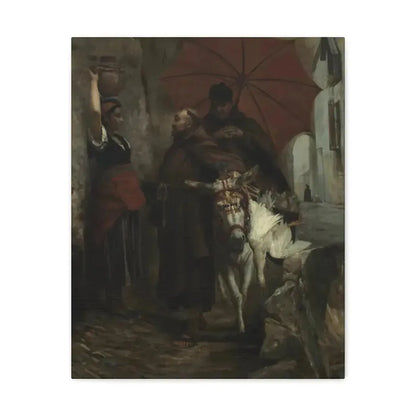 Jehan Georges Vibert (1840-1902) The Distraction - 1888 - Canvas Wall Art 16″ x 20″ 1.25" - The Sticker Space