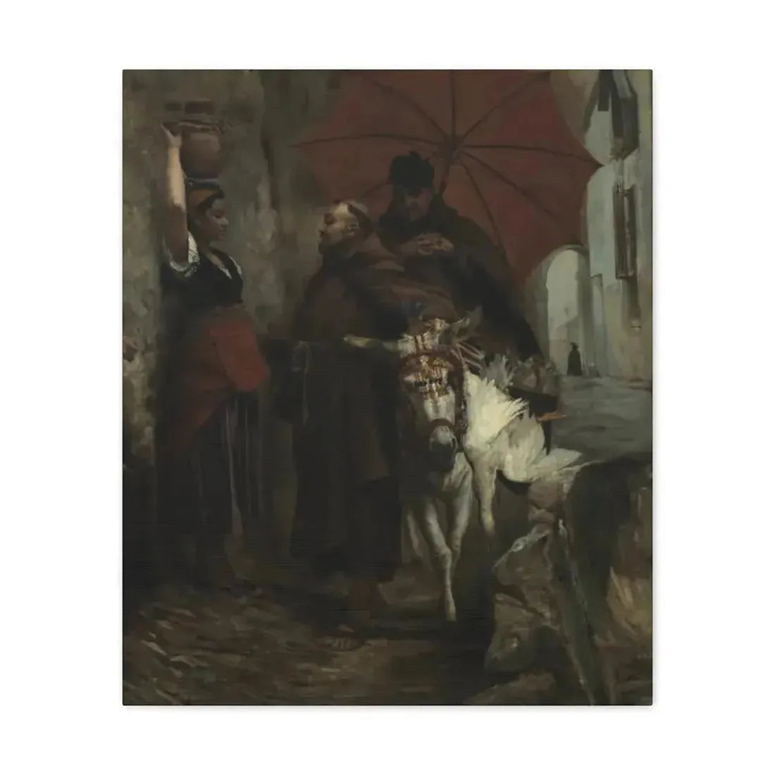 Jehan Georges Vibert (1840-1902) The Distraction - 1888 - Canvas Wall Art 20″ x 24″ 1.25" - The Sticker Space