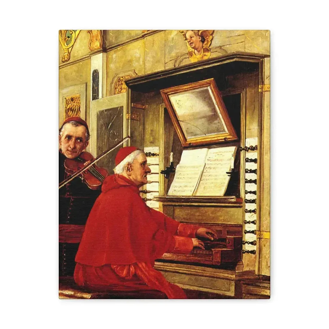 Jehan Georges Vibert (1840-1902) The Duet - 1897 - Canvas Wall Art 11″ x 14″ 1.25" - The Sticker Space