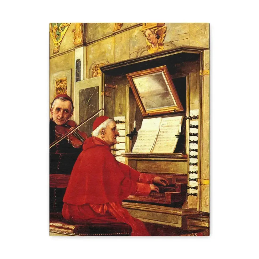 Jehan Georges Vibert (1840-1902) The Duet - 1897 - Canvas Wall Art 12″ x 16″ 1.25" - The Sticker Space