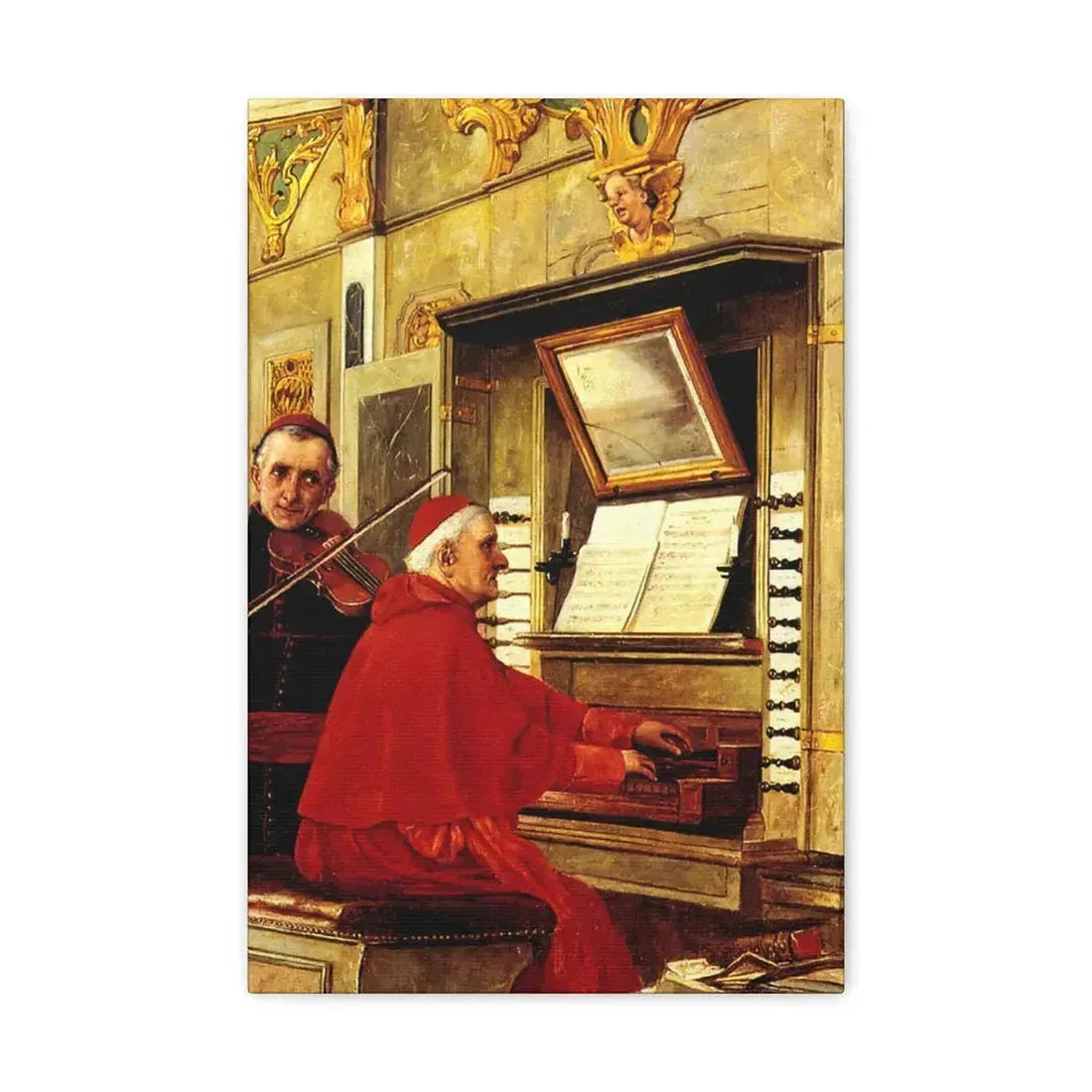Jehan Georges Vibert (1840-1902) The Duet - 1897 - Canvas Wall Art 12" x 18" 1.25" - The Sticker Space