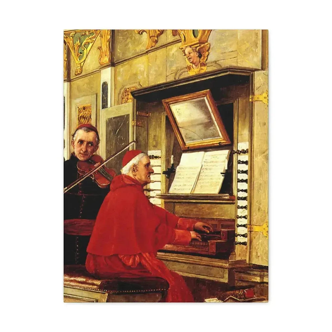 Jehan Georges Vibert (1840-1902) The Duet - 1897 - Canvas Wall Art 18″ x 24″ 1.25" - The Sticker Space