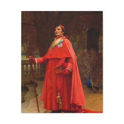 Jehan Georges Vibert (1840-1902) The Preening Peacock - Canvas Wall Art 16″ x 20″ 1.25" - The Sticker Space