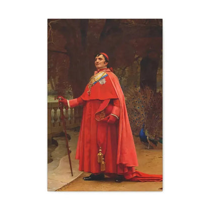 Jehan Georges Vibert (1840-1902) The Preening Peacock - Canvas Wall Art 16″ x 24″ 1.25" - The Sticker Space