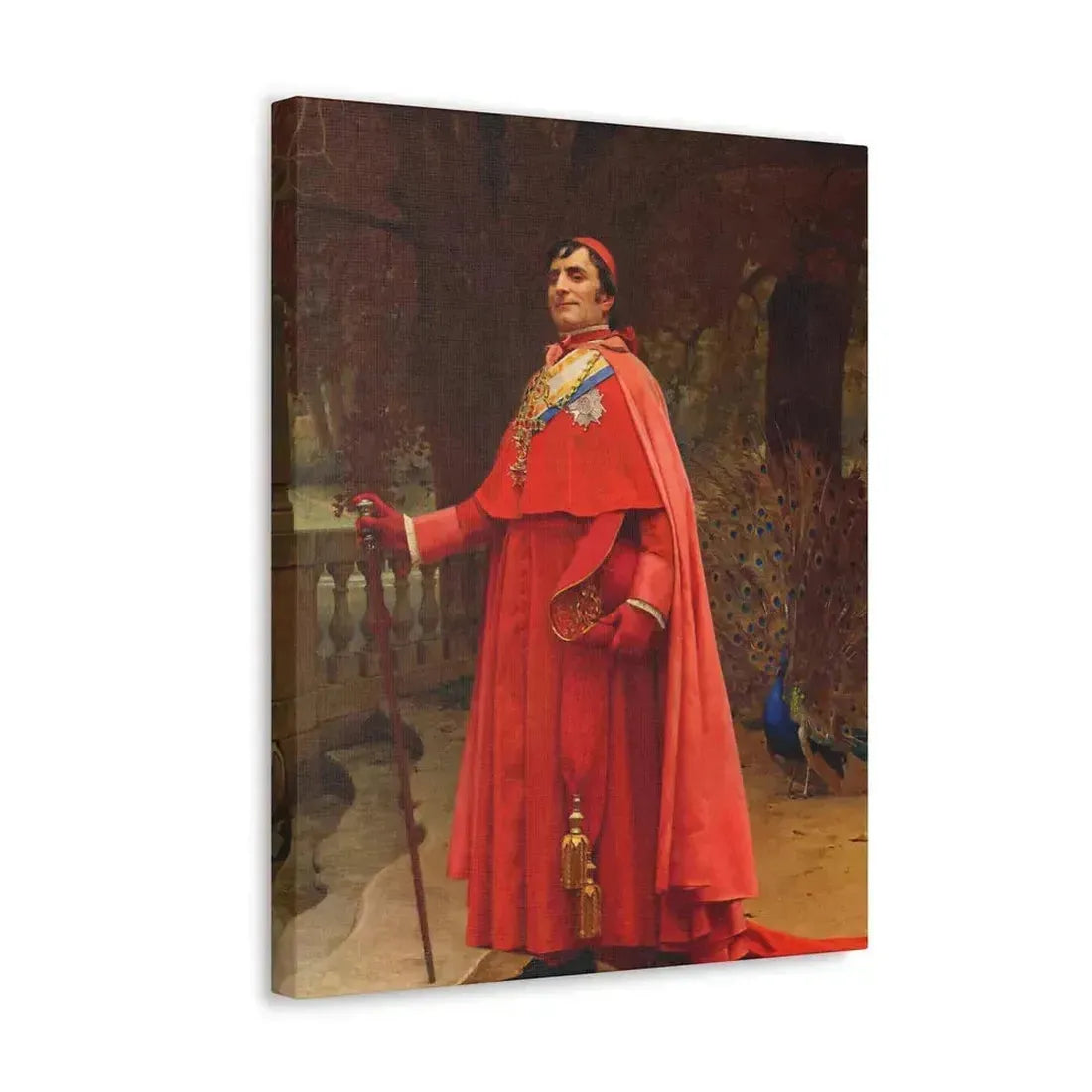 Jehan Georges Vibert (1840-1902) The Preening Peacock - Canvas Wall Art - The Sticker Space