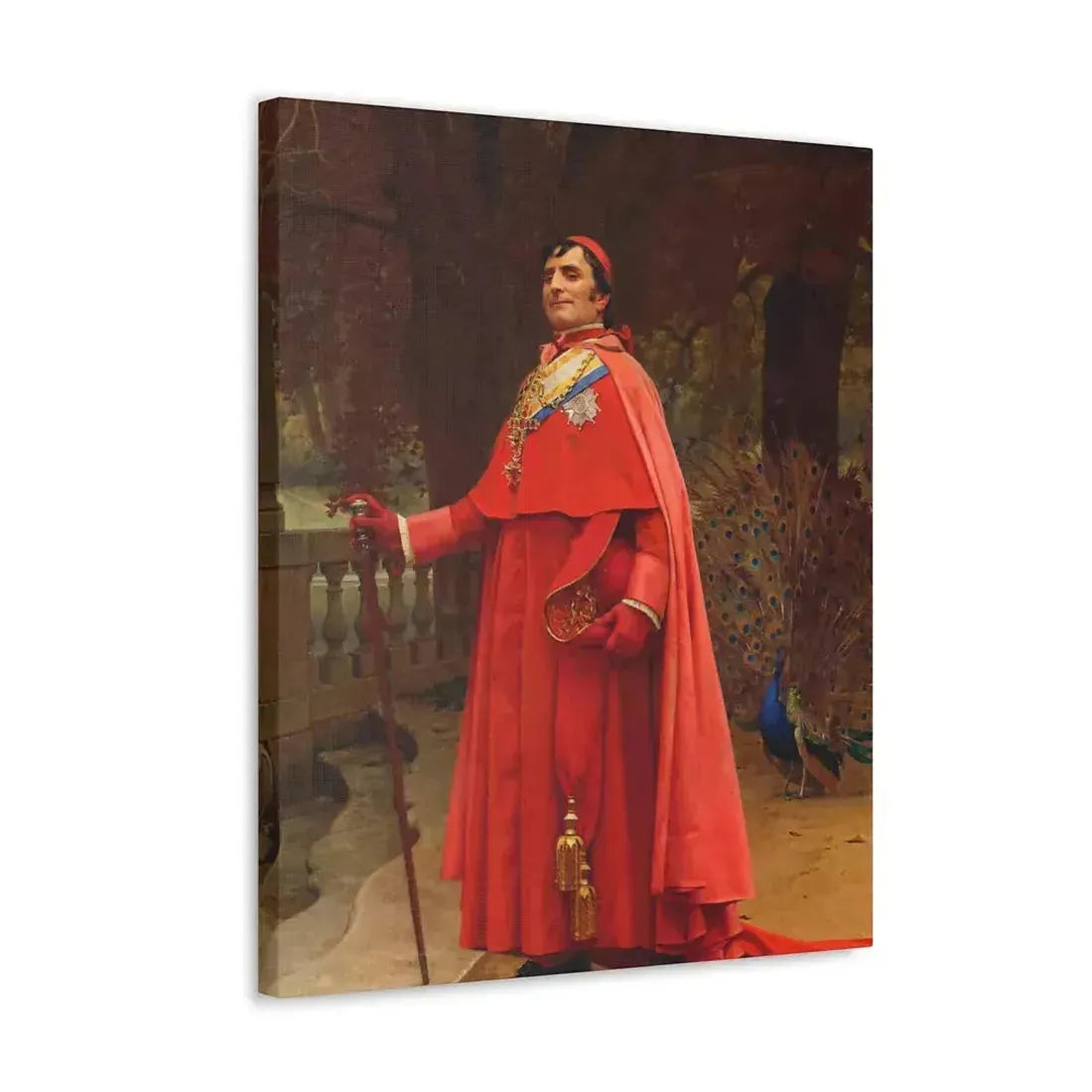 Jehan Georges Vibert (1840-1902) The Preening Peacock - Canvas Wall Art - The Sticker Space