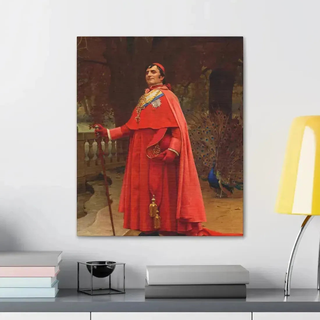 Jehan Georges Vibert (1840-1902) The Preening Peacock - Canvas Wall Art - The Sticker Space