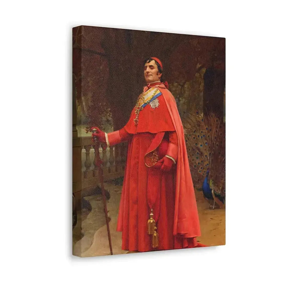 Jehan Georges Vibert (1840-1902) The Preening Peacock - Canvas Wall Art - The Sticker Space