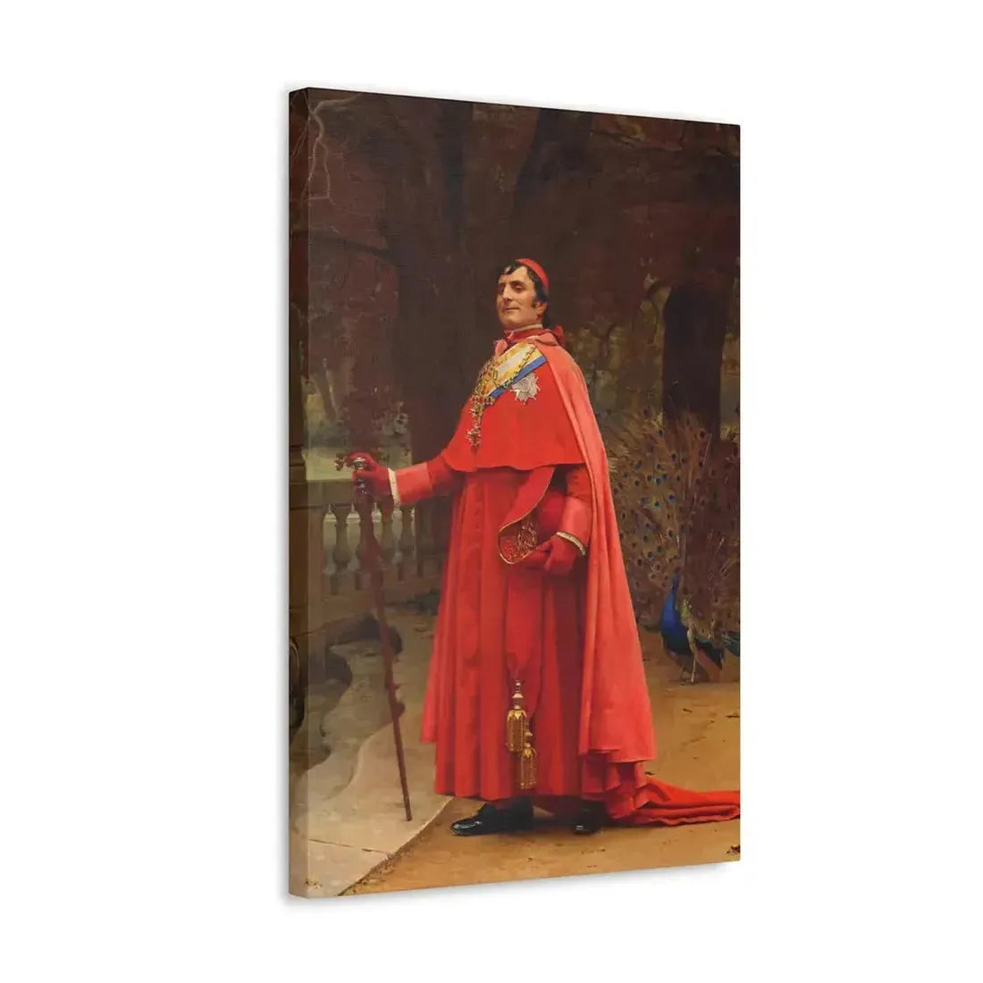 Jehan Georges Vibert (1840-1902) The Preening Peacock - Canvas Wall Art - The Sticker Space